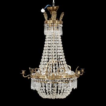 LJUSKRONA, gustaviansk stil, omkr sekelskiftet 1900. Höjd ca 85 cm.