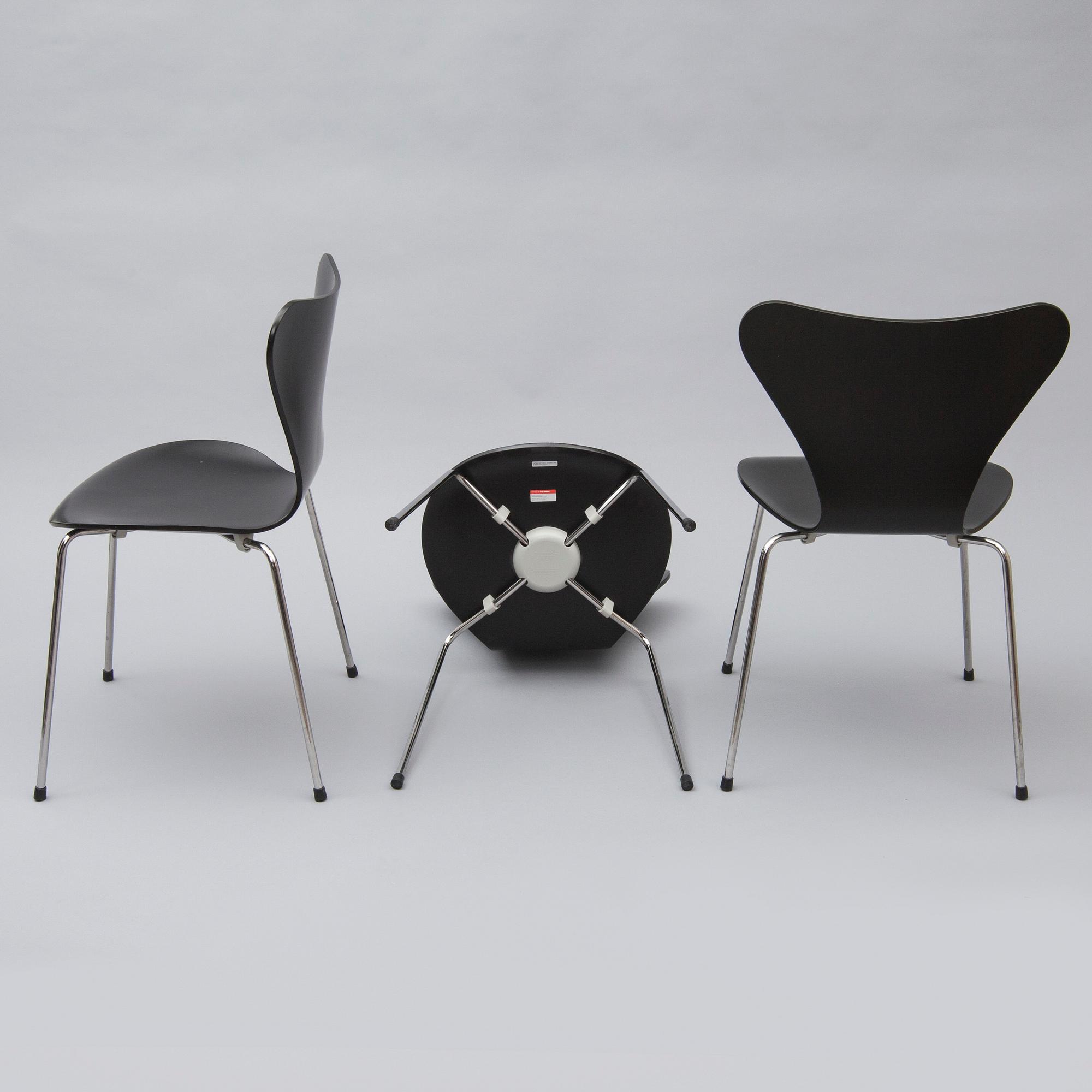 STOLAR, 4 st, "Sjuan", Arne Jacobsen, Fritz Hansen.