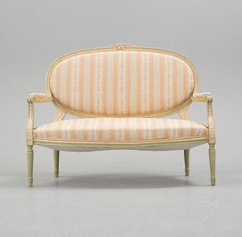 SALONGSGRUPP, 7 delar, gustaviansk stil, 1900-talets början.