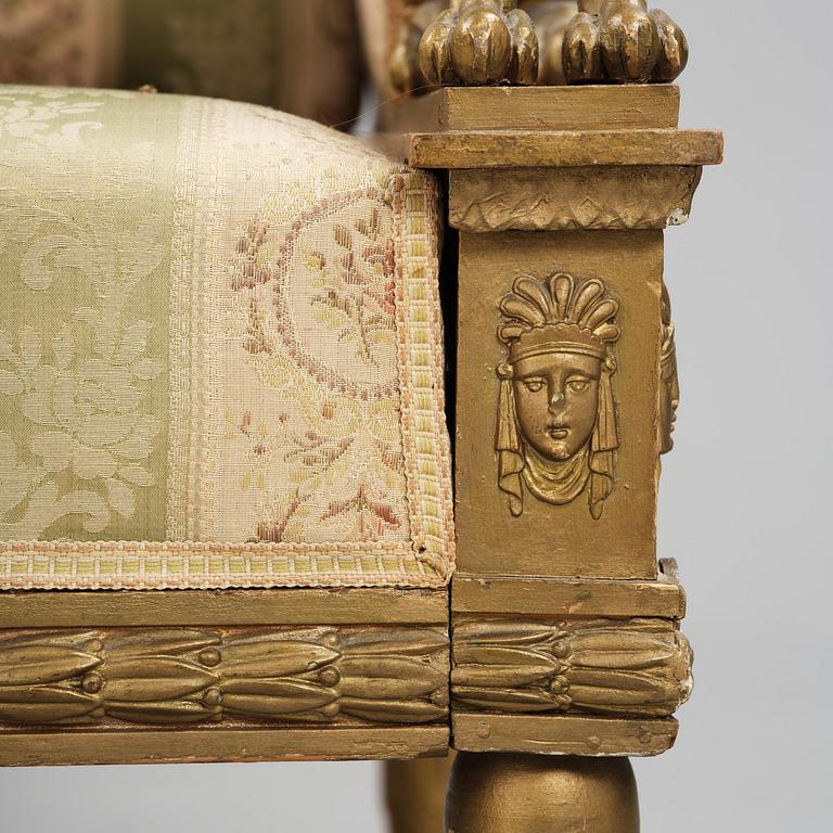 A late Gustavian sofa attributed to E. Ståhl (master in Stockholm 1794-1820).