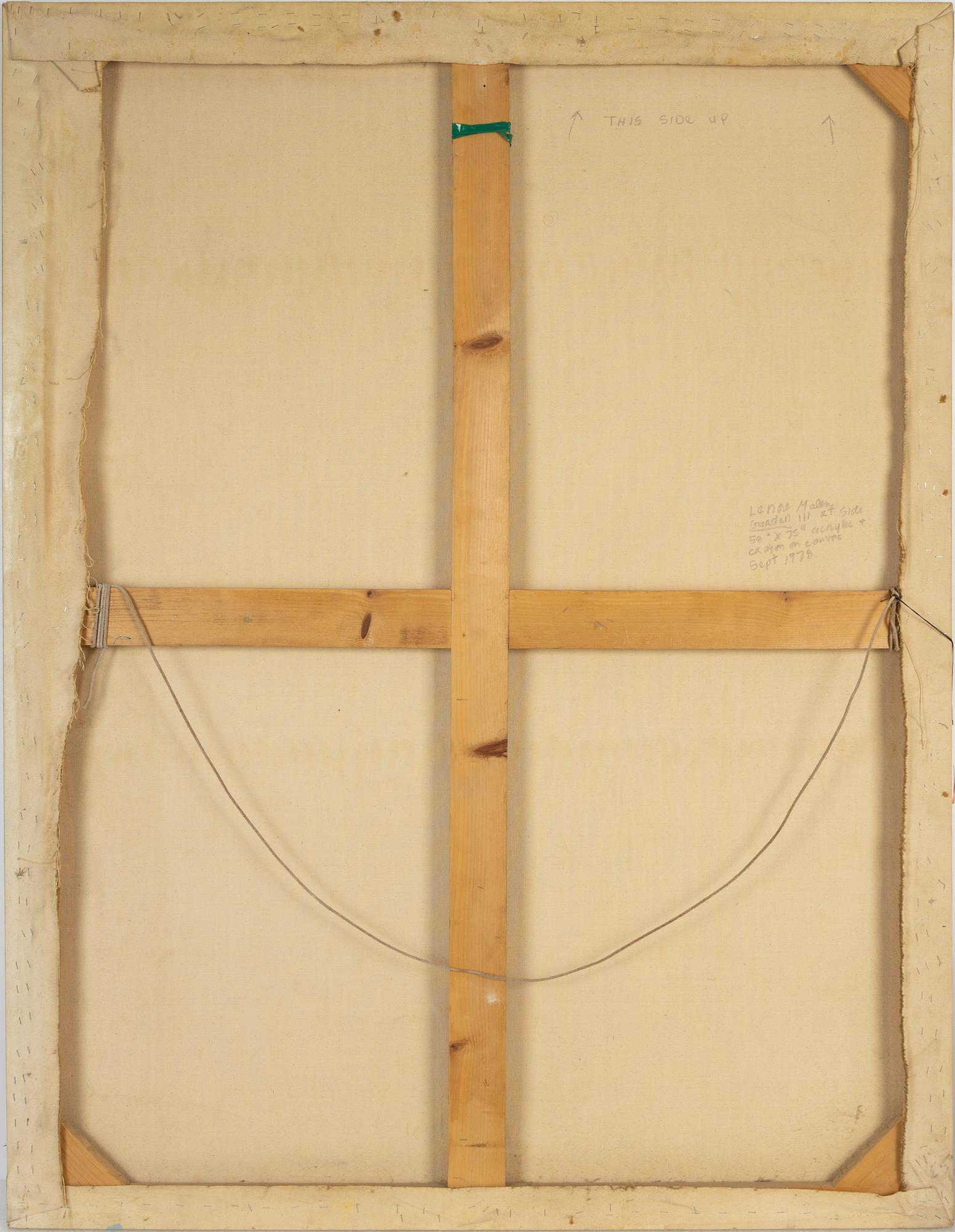 Lenore Malen, mixed media on canvas, signed and dated 1978 verso.