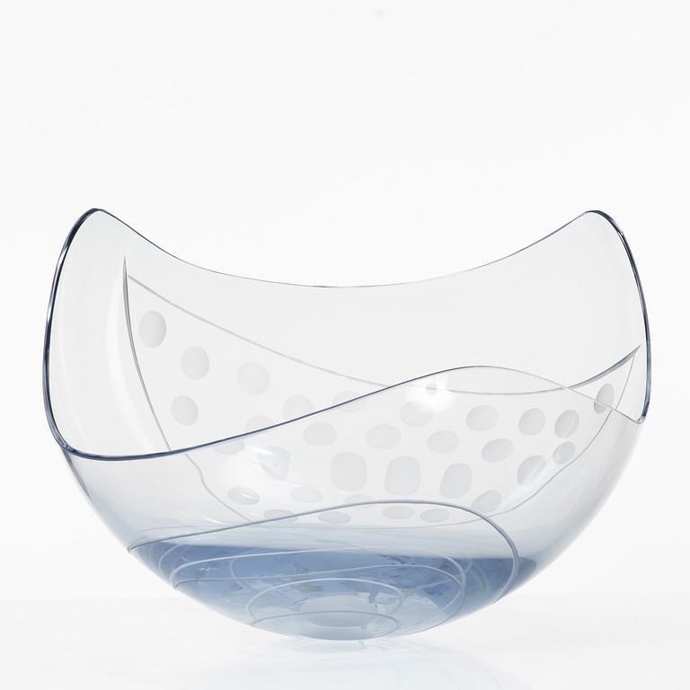 Helén Krantz, skål, glas, unik, Orrefors 2001.