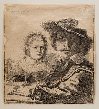 REMBRANDT HARMENSZ VAN RIJN, etsning, Basan eller senare.