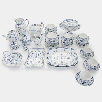 A 51-piece porcelain coffee and tea service, "Musselmalet", Royal Copenhagen, Denmark.