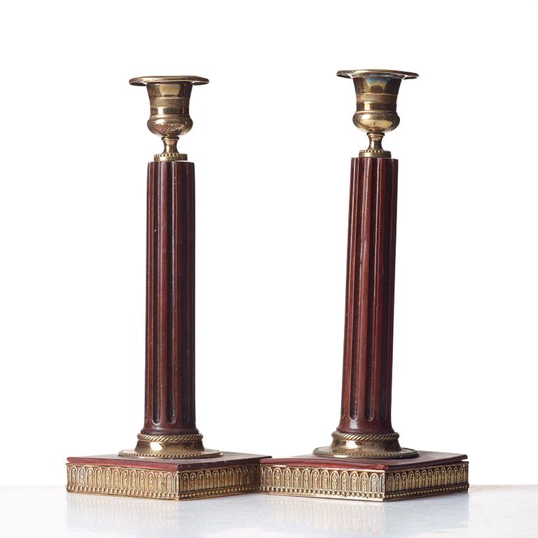 A pair of late Gustavian candlesticks.