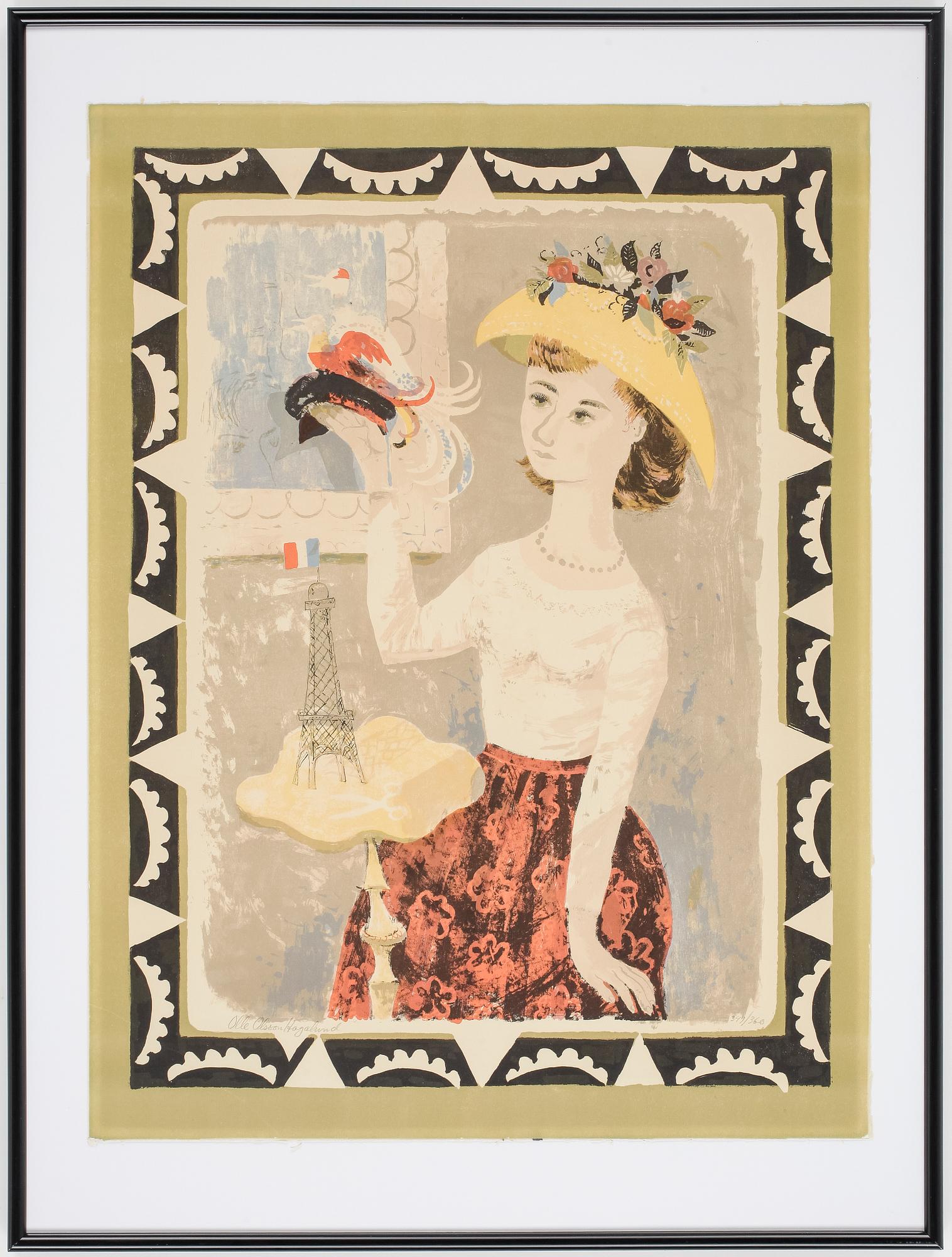 OLLE OLSSON-HAGALUND, färglitografi, signerad, numrerad 349/360.