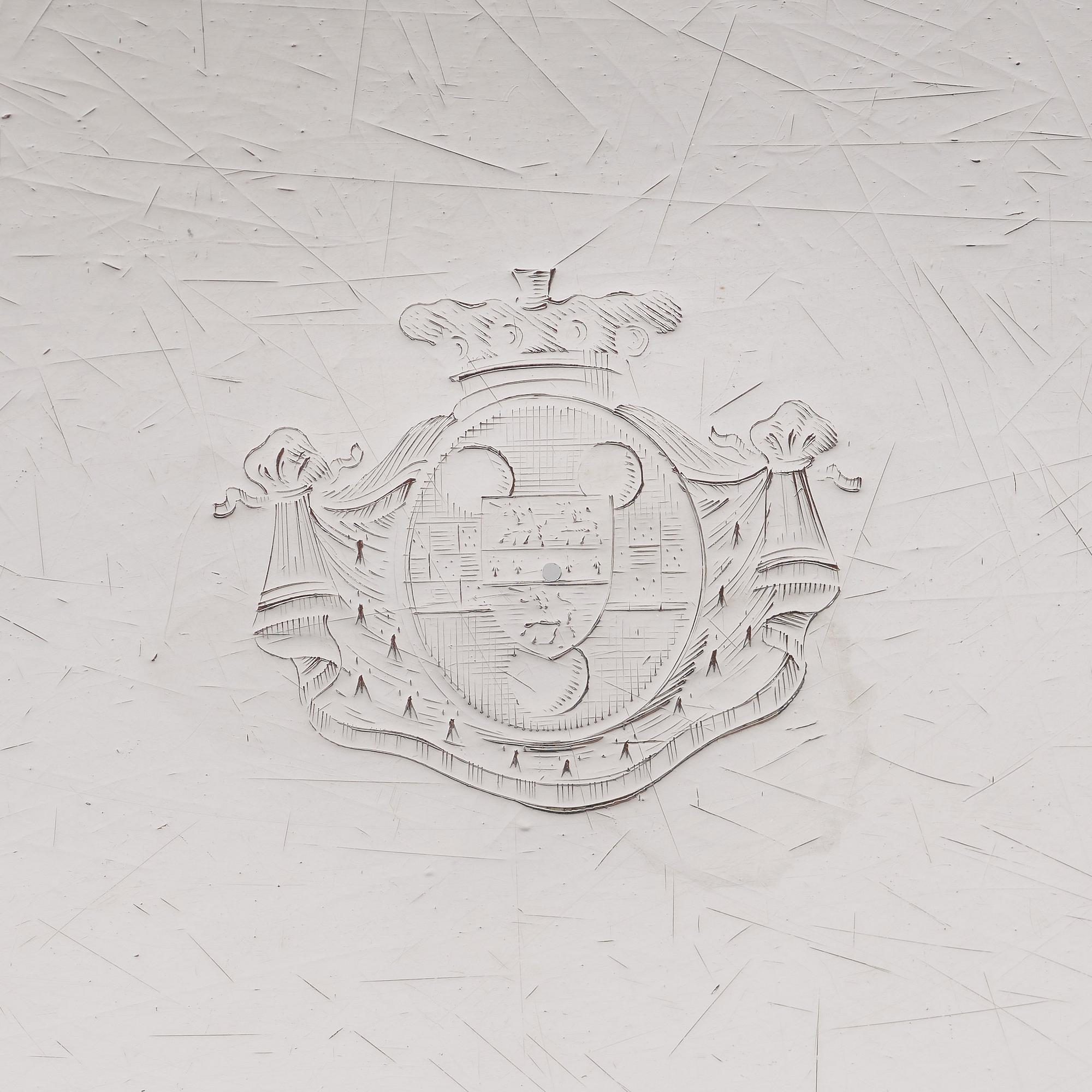 A set of four English 18th century silver dishes and cover, mark of IW and Thomas Heming, London 1777.