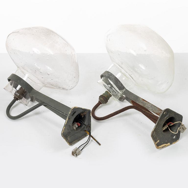 Vägglampor, 4 st, snarlika, Swedish Modern, mestadels ASEA, 1900-talets mitt.