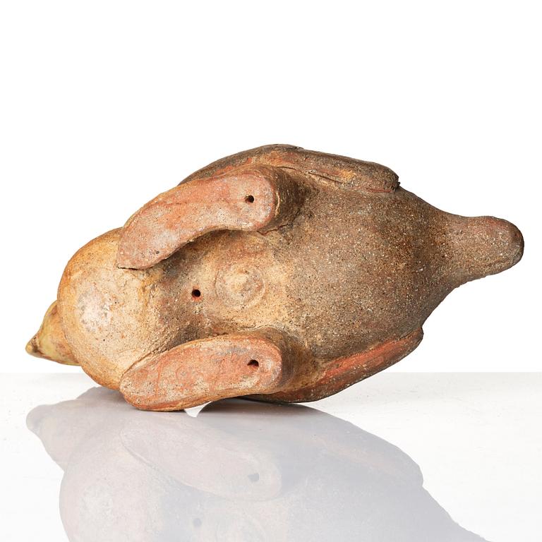 Tyra Lundgren, a stoneware sculpture of a bord, her own workshop, Sweden 1959.