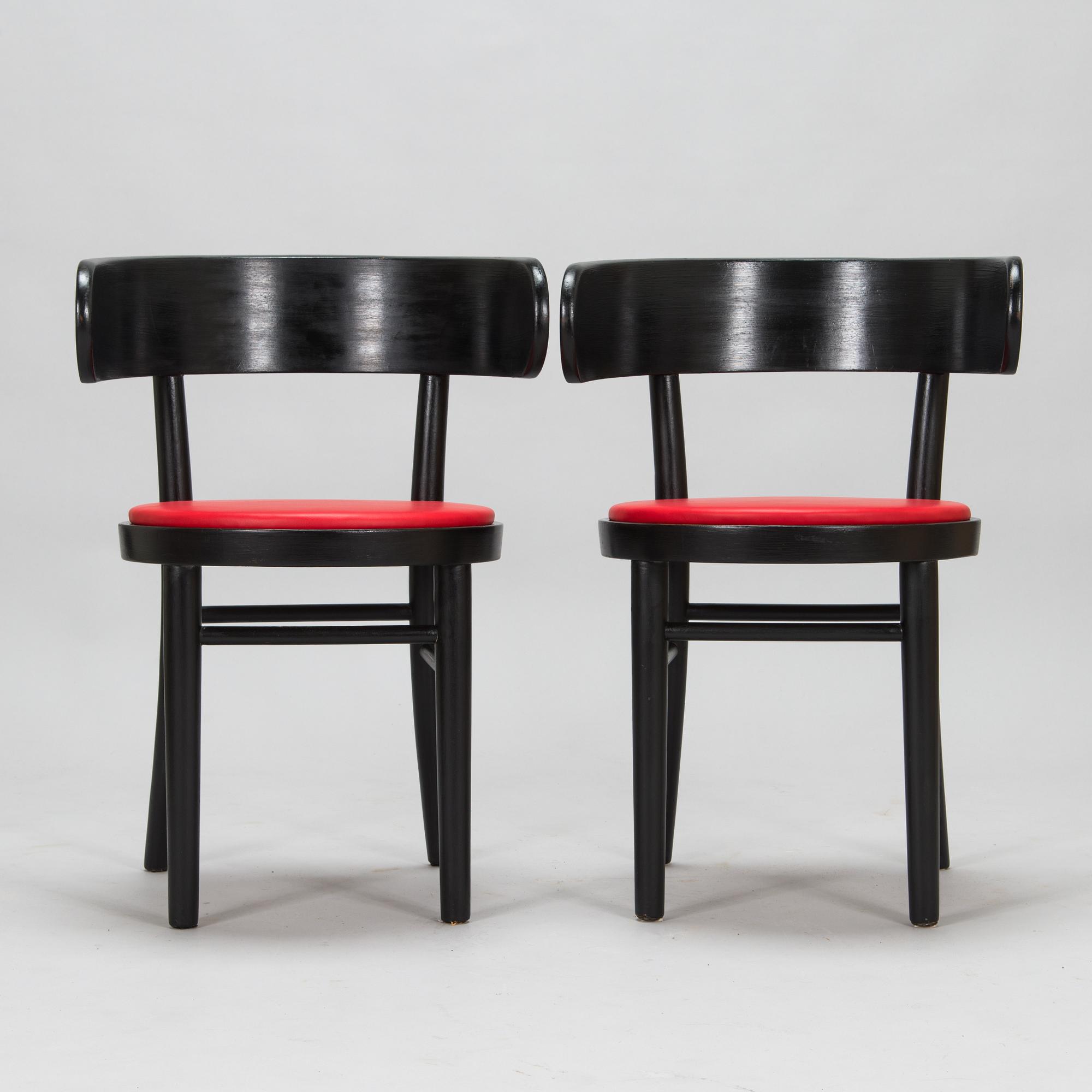 Werner West, a pair of 1930's, W1 'Hugging chairs' manufactured at Wilh. Schaumans Fanerfabrik Ab, Jyväskylä.