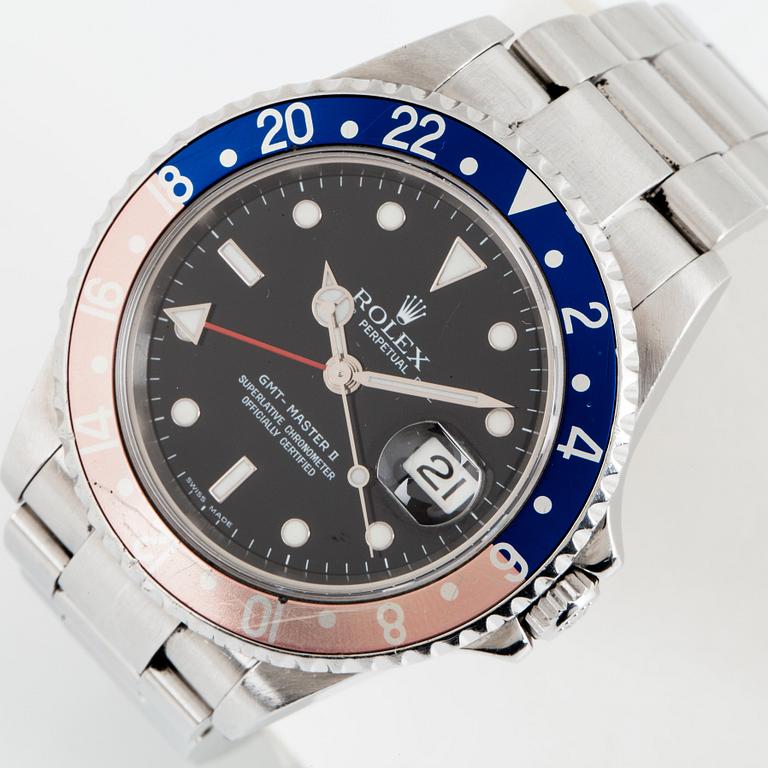 Rolex, GMT-Master II, "3186-movement", "Rectangular Dial".