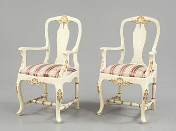 SALONGSGRUPP, 11 delar, rokokostil, 1900-tal.