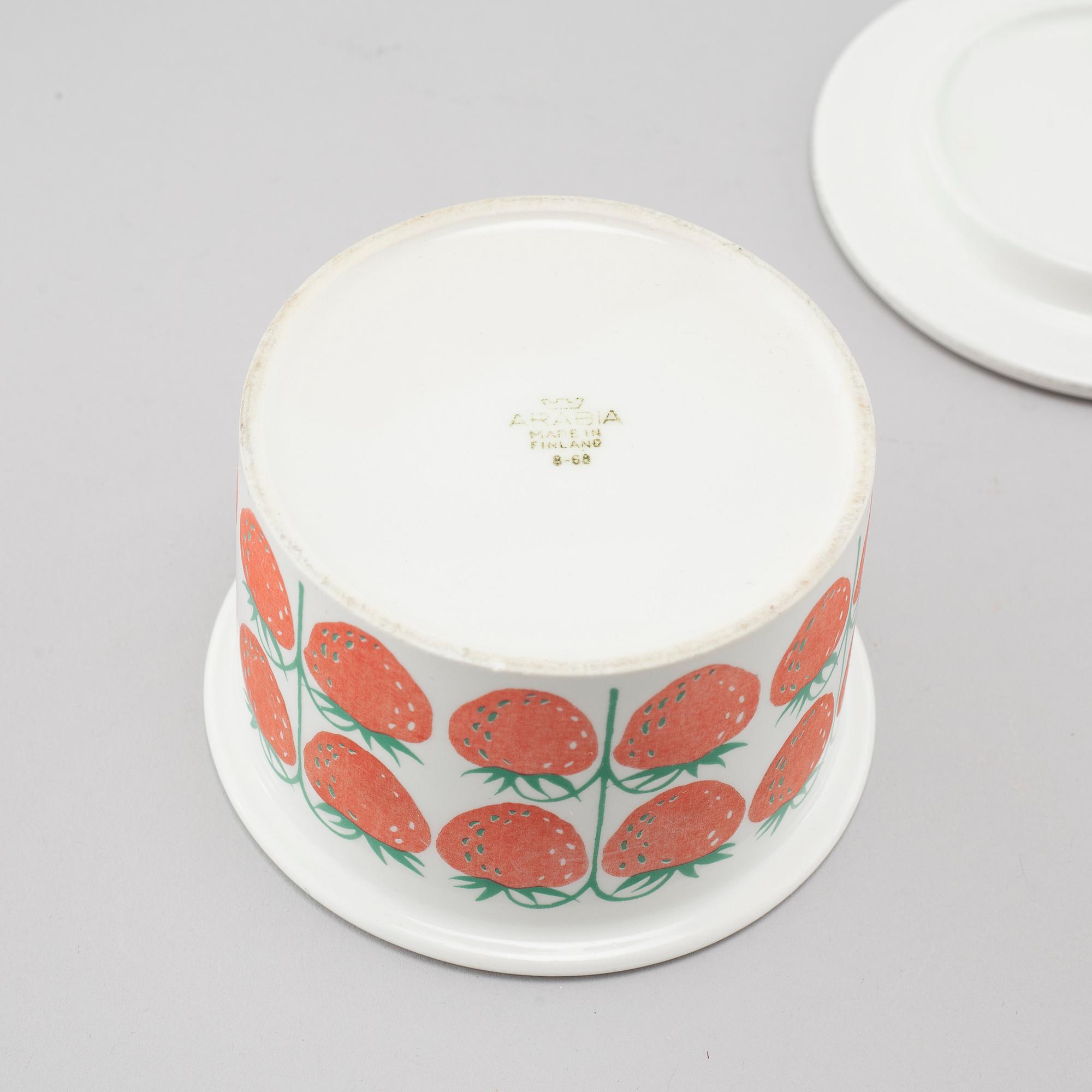 BURKAR MED LOCK, porslin, 7 delar, Arabia, 1900-talets andra hälft.