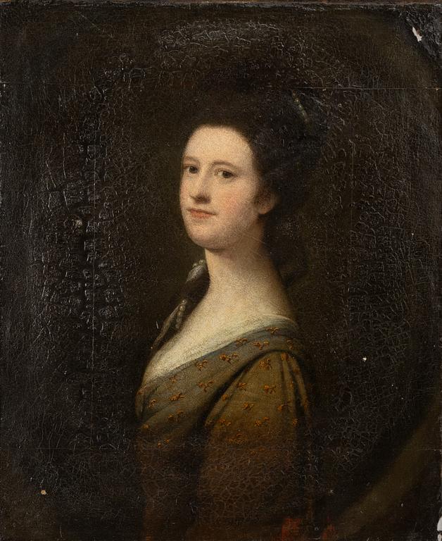 Engelsk skola, 1700-tal. Damporträtt i profil.