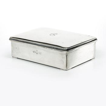 C.G. Hallberg, Silver tobacco box, Stockholm 1954.