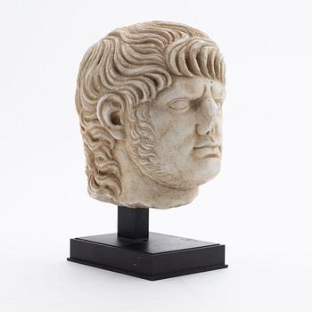 A 20th Century marble sculpture of the emperor Nero (54 - 68 B.C).