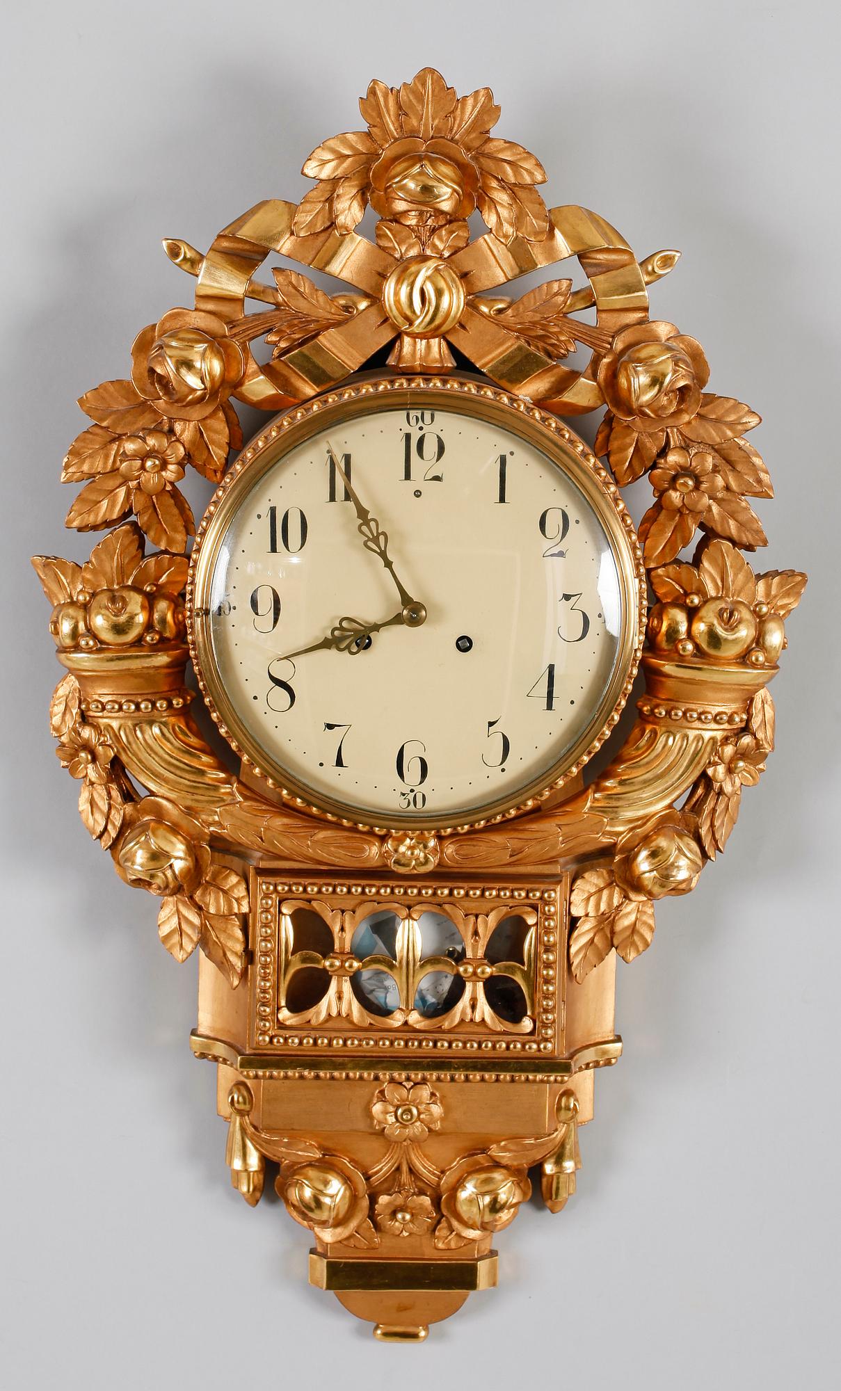 VÄGGPENDYL, gustaviansk stil, 1900-talets mitt.