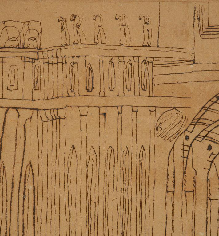 Carl Fredrik Hill, Palace interior with a rearing horse.
