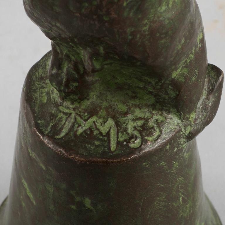 JUSSI MÄNTYNEN, skulptur, brons, monogramsignerad och daterad 55.
