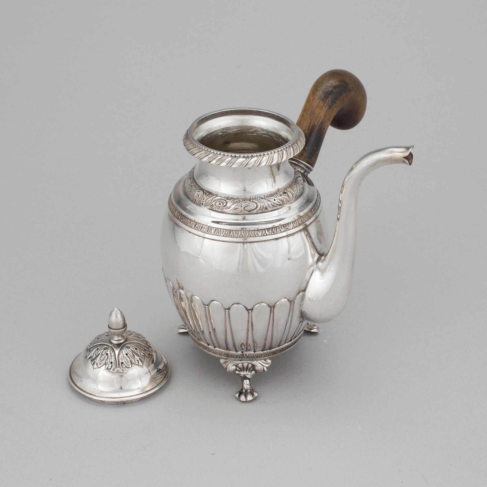 COFFEE POT , silver, P Holmberg, Örebro, 1856. Tot weight of 429 grams.
