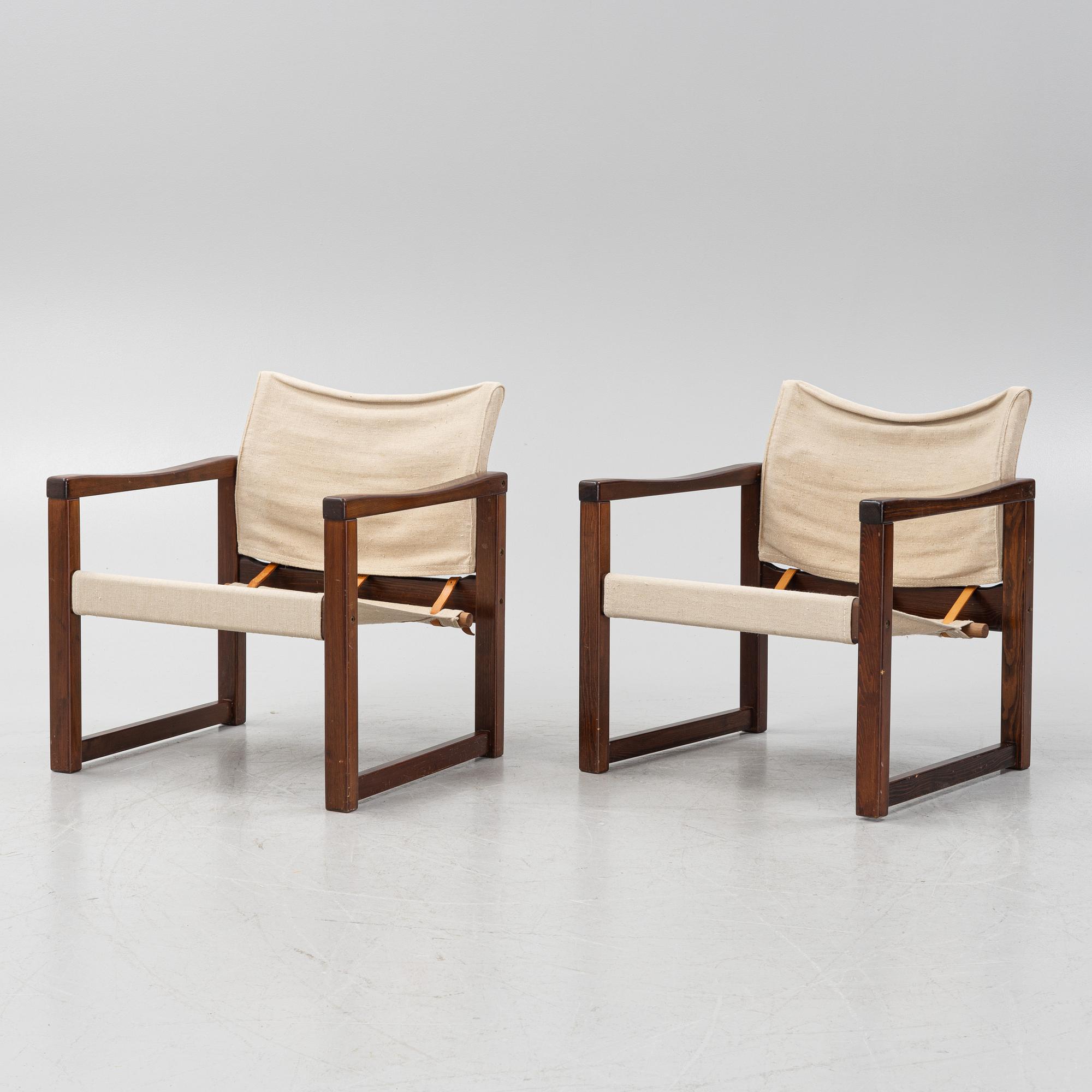 Karin Mobring, fåtöljer ett par, "Diana", för IKEA, 1970-tal.