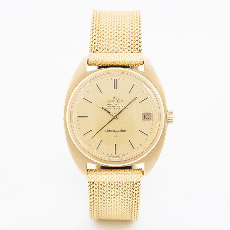 Omega, Constellation, "C", "Linen Dial", wristwatch, 35 mm.