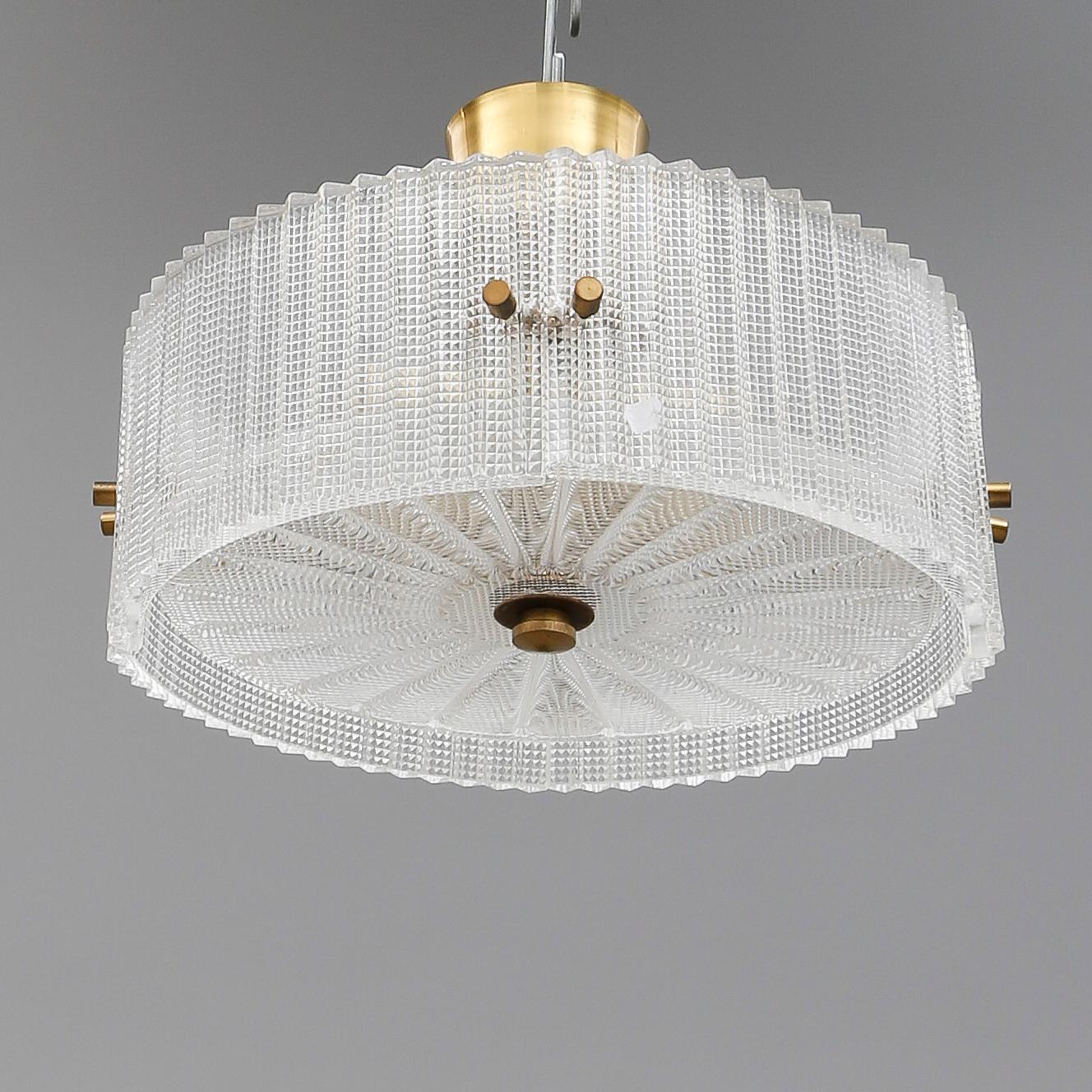 TAKLAMPA, glas, Carl Fagerlund, Orrefors. Höjd ca 25 cm.