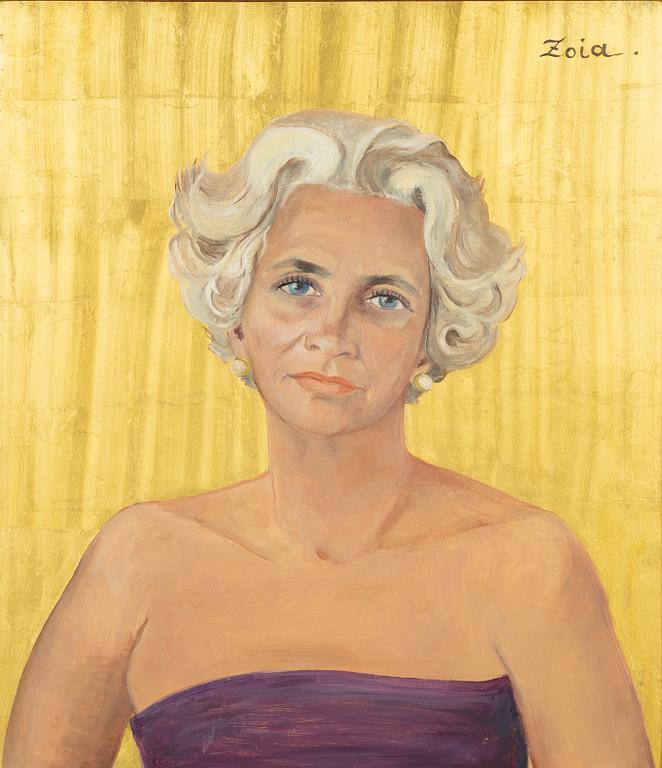 Zoia Krukovskya Lagerkrans, olja på pannå, signerad. daterad 1979 a tergo.