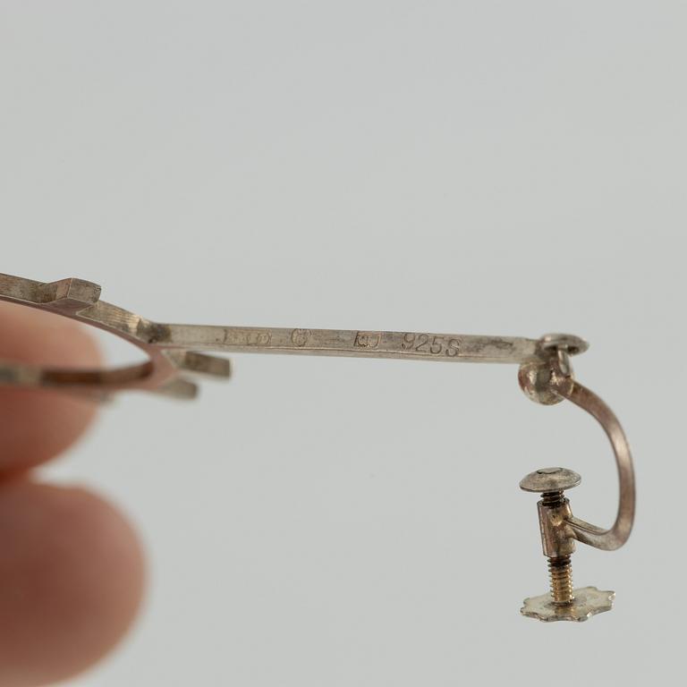 Lars Arby, five pairs of earrings, silver.