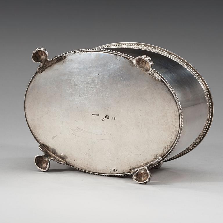 A Swedish 18th century silver sugar-casket, marks of Petter Eneroth, Stockholm 1790.