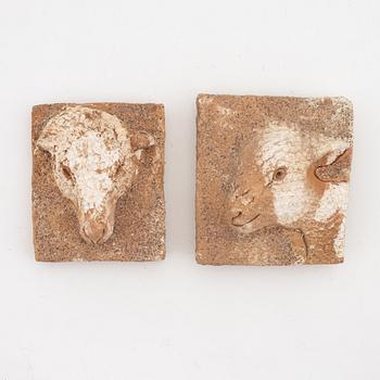 Henrik Allert, relief, 2, stoneware, signed.