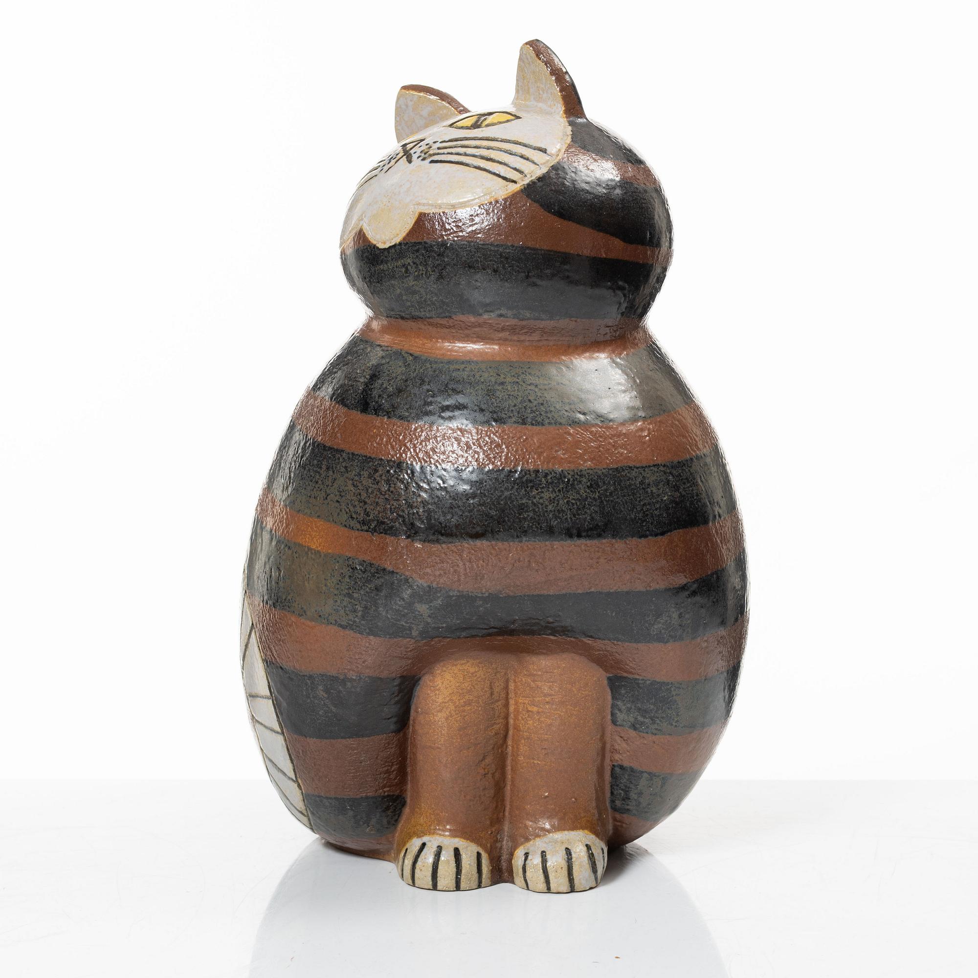 Lisa Larson, a 'Maxikatt' stoneware sculpture, from the series 'Stora Zoo', Gustavsberg.