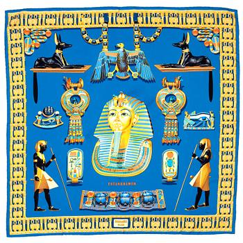 799. HERMÈS, a silk scarf, "Tutankhamon".