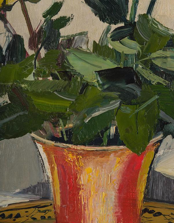 Olle Hjortzberg, Still life with yellow roses.