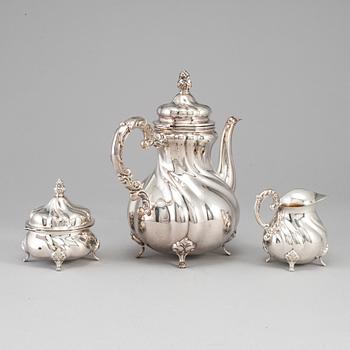 A German 20th century parcel-gilt silver coffee-set.