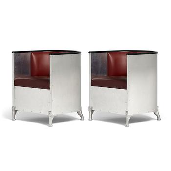 104. Mats Theselius, a specially commissioned pair of "Aluminiumfåtölj" armchairs, Källemo, Värnamo, 2014.