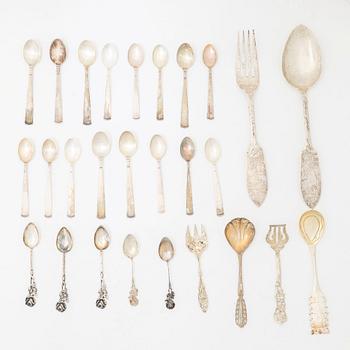 Silver cutlery, 27 pcs.