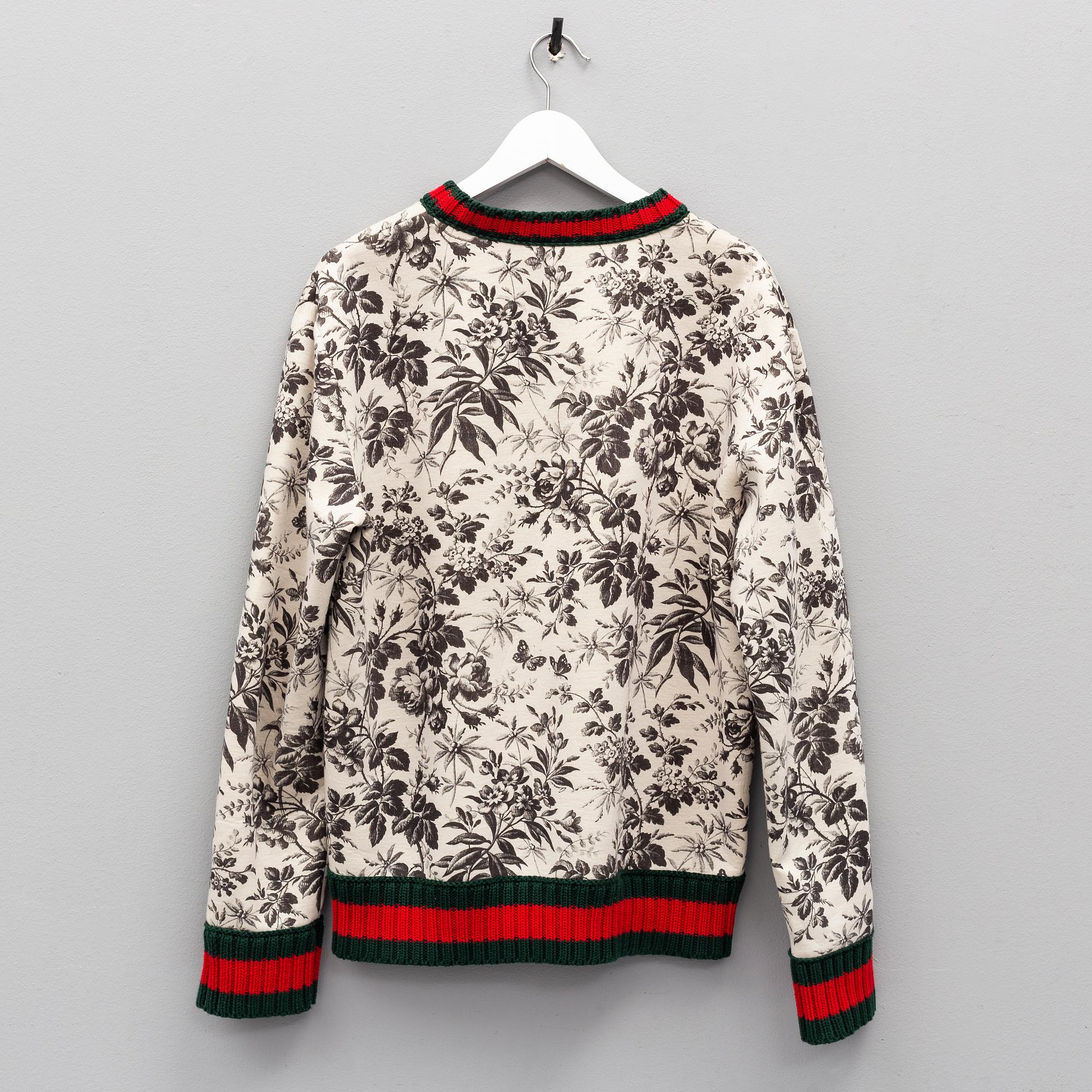GUCCI, a printed cotton sweater, size XL. 2017.