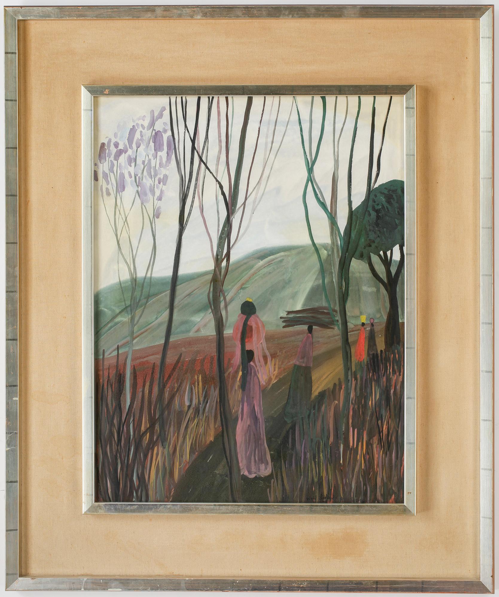 WALDEMAR SJÖLANDER, gouache. Signerad och daterad 1942.