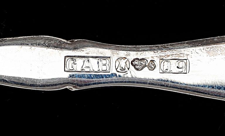 BESTICKUPPSÄTTNING, 51 delar, silver, "Vängåva" GAB  Stockholm 1960-tal. Total vikt ca 1325g (exkl knivar).