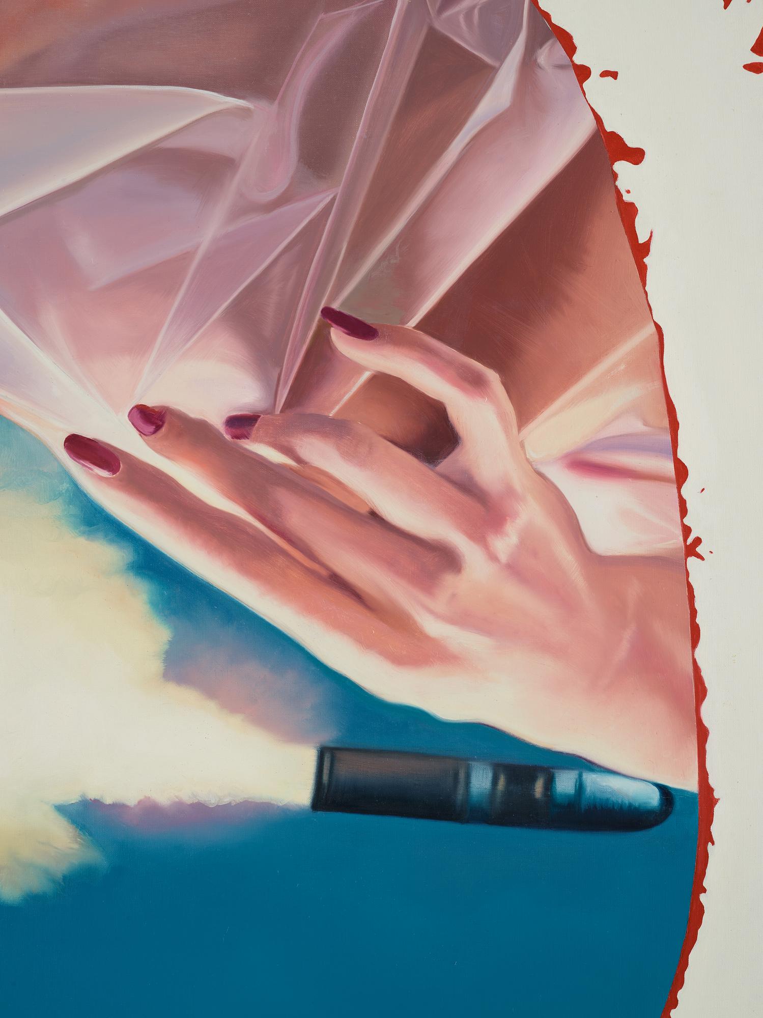 Christine Keefe, akryl på duk, signerad och daterad 1986 a tergo.