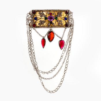 A silver and plated gold folklore jewellery by Axel Gabriel Estberg hallmarked 1842.