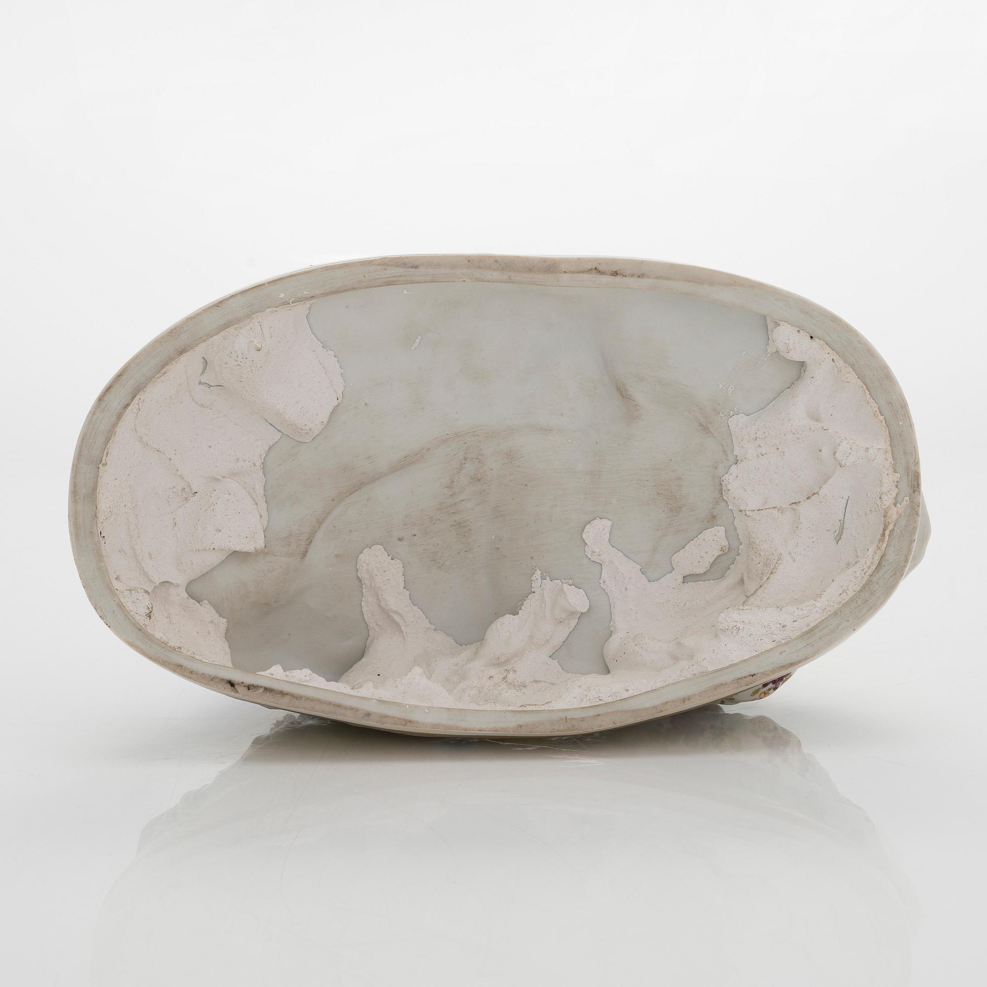A porcelain lace figurine, Naples style mark, the 20th century.