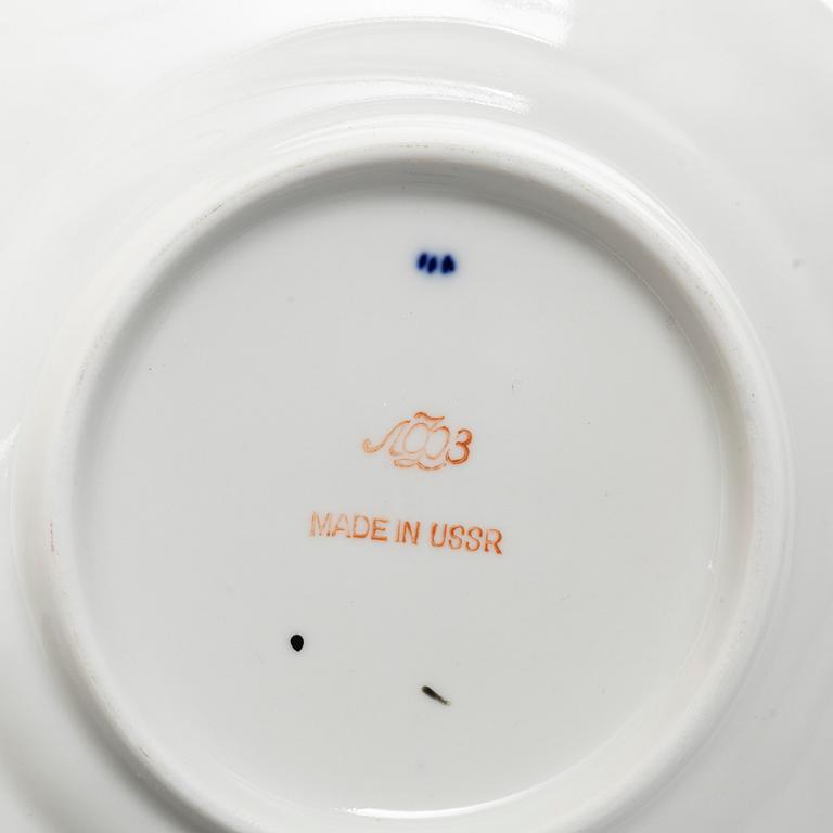 Kaffeservis, 28 delar, "Cobalt Net", Lomonosov, Sovjetunionen.