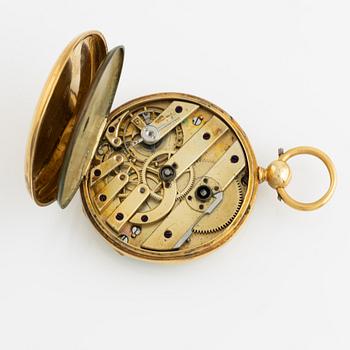 Pocket watch, 18K gold, 44,5 mm.