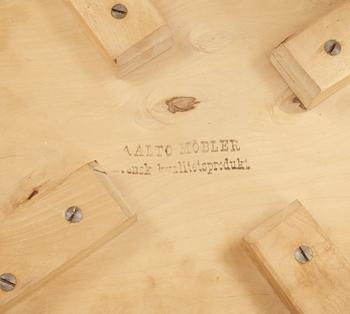 A pair of Alvar Aalto birch barstools, Svenska AB Artek Hedemora, 1946-56.