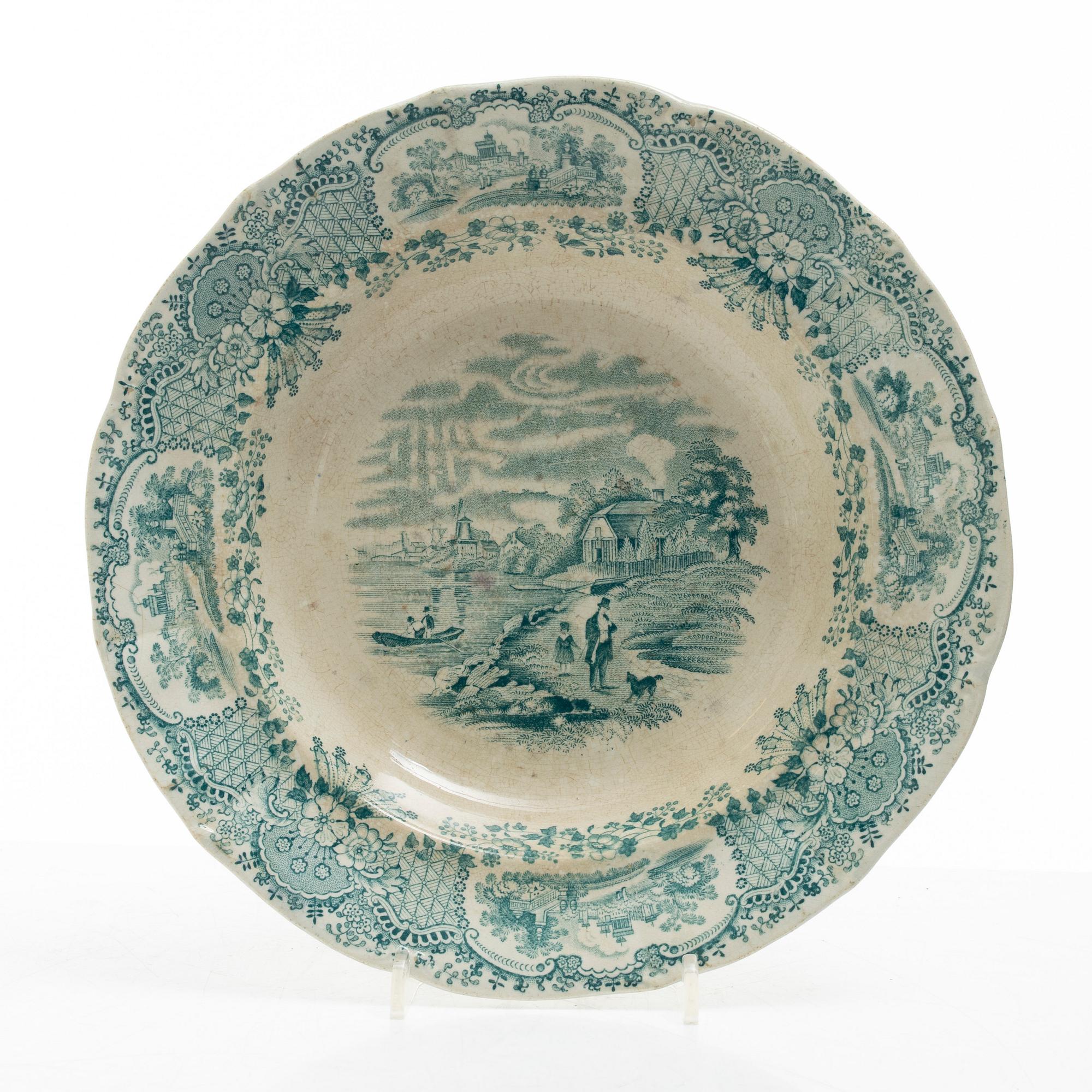 Dinner service, 56 pieces, "Kungliga Djurgården" and "Royal Scenery", Gustavsberg, late 19th century - early 20th century.