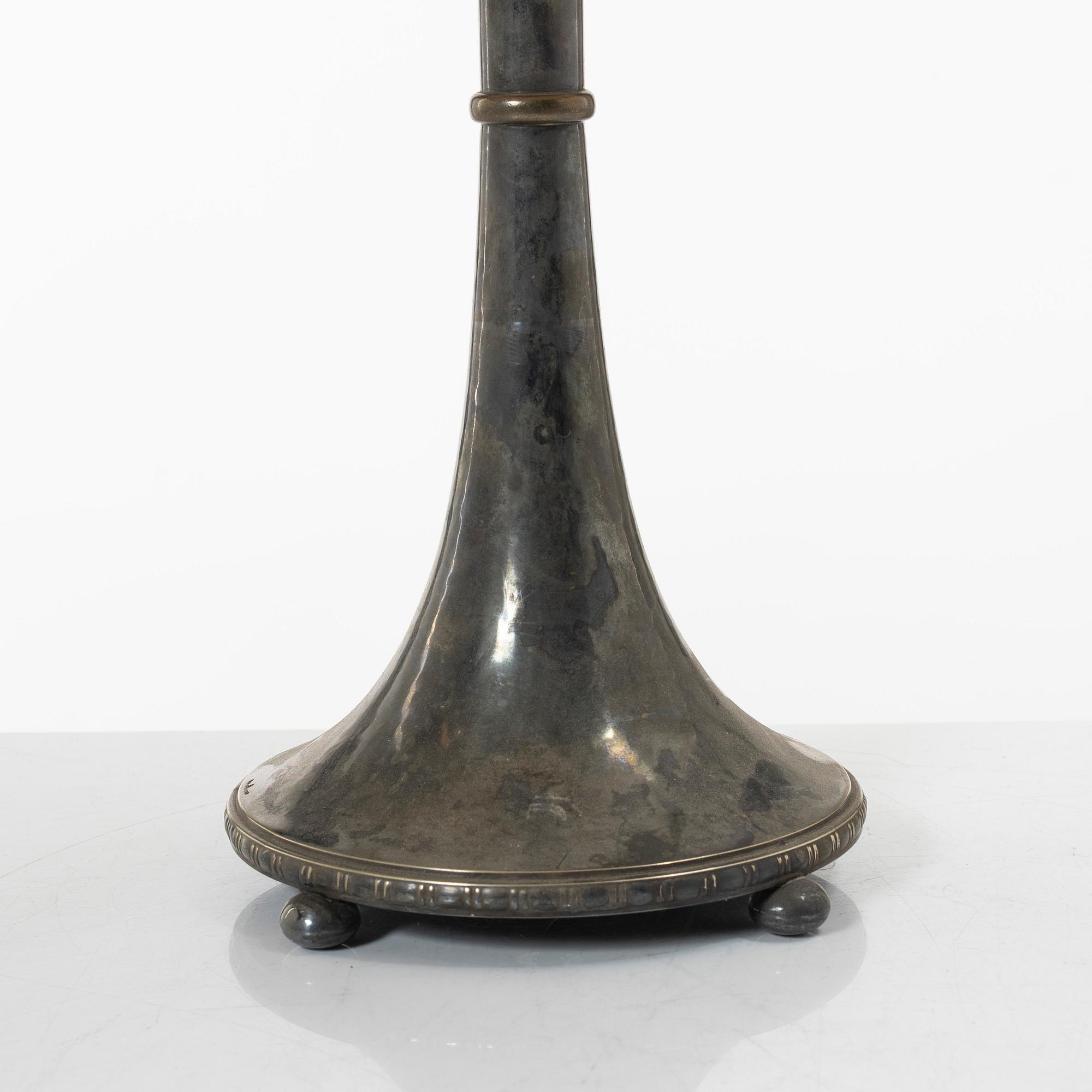 A silver plated table lamp, GAB, first half of the 20th century.