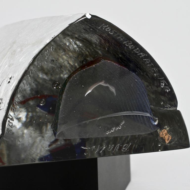SKULPTUR, glas, Bertil Vallien, Kosta Boda Atelier, signerad.