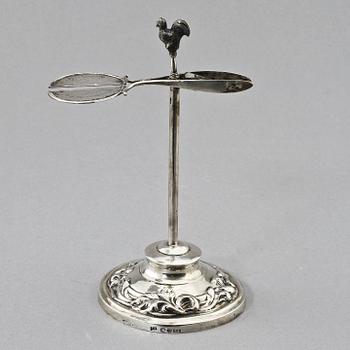 VAXSTAPELSTÄLL, silver, Abraham Edborg, Jönköping, 1849.